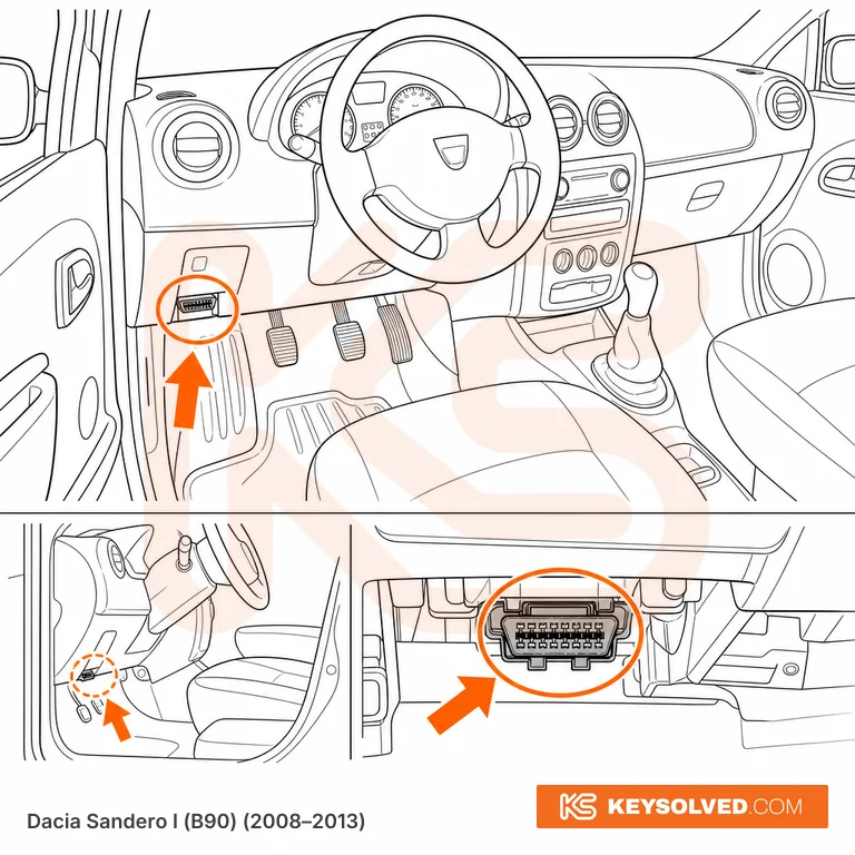 OBD port location illustration