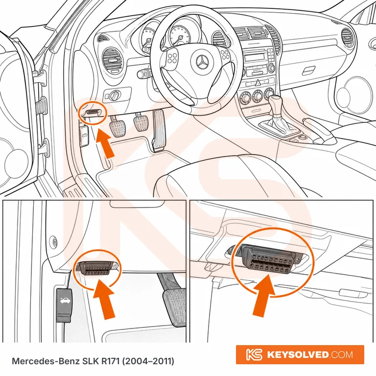 OBD port location illustration