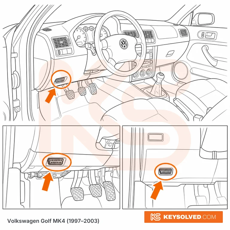 OBD port location illustration