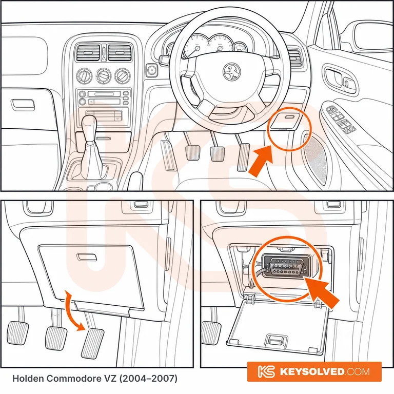 OBD port location illustration