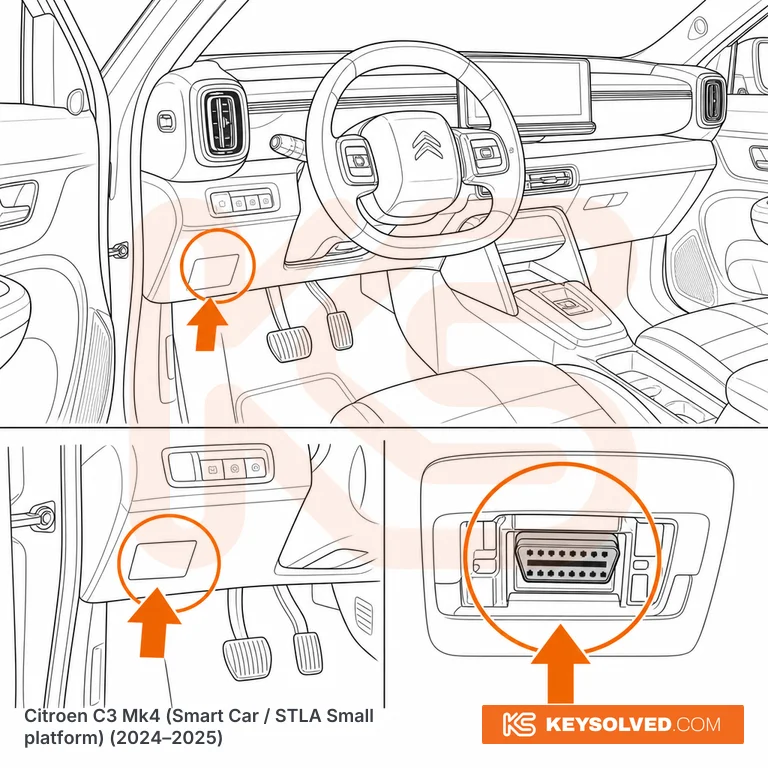 OBD port location illustration