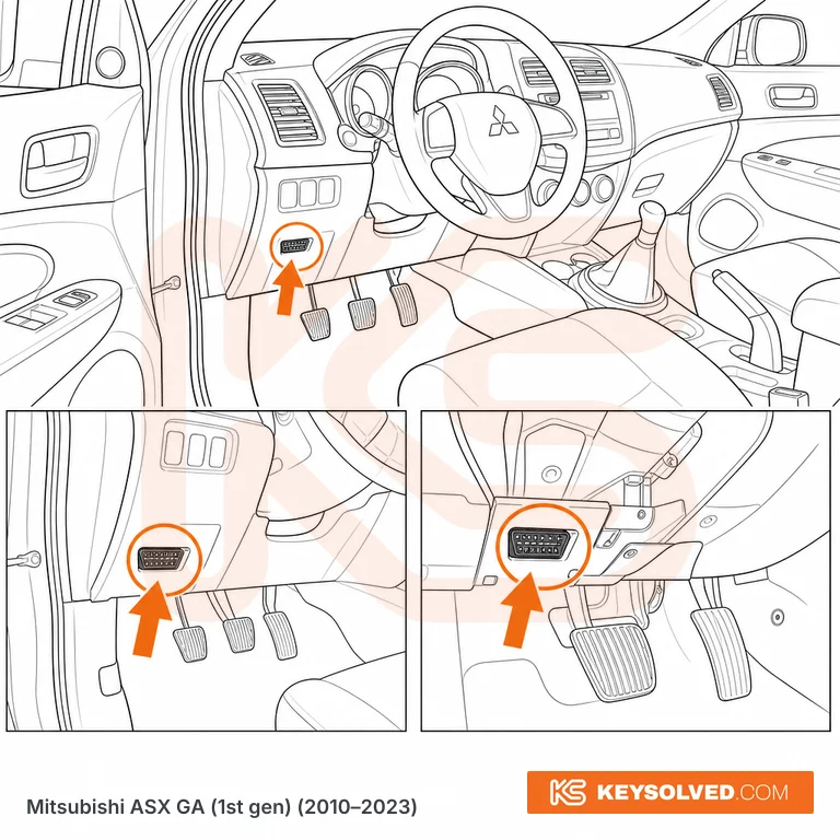 OBD port location illustration