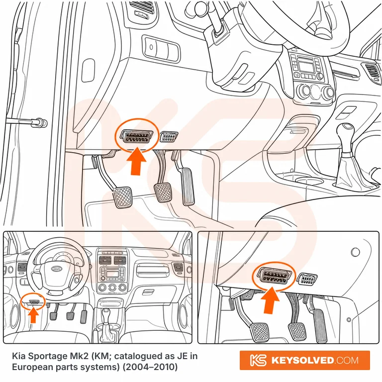 OBD port location illustration