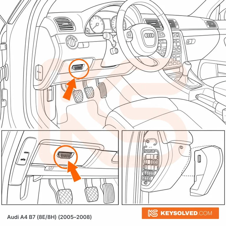 OBD port location illustration