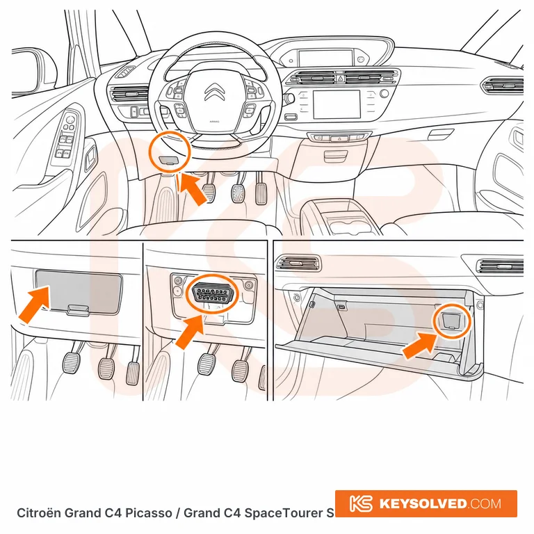 OBD port location illustration