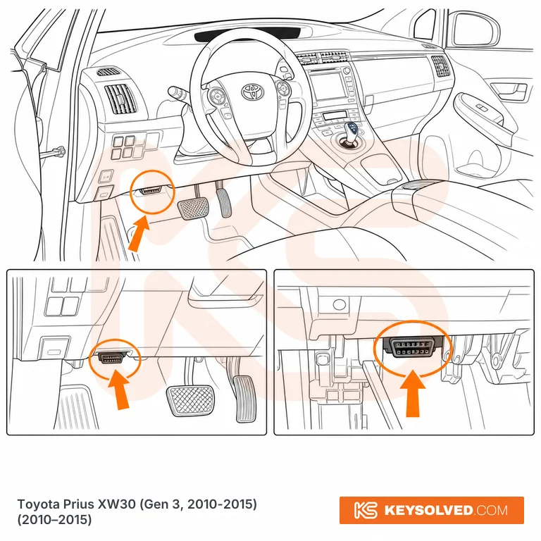 OBD port location illustration