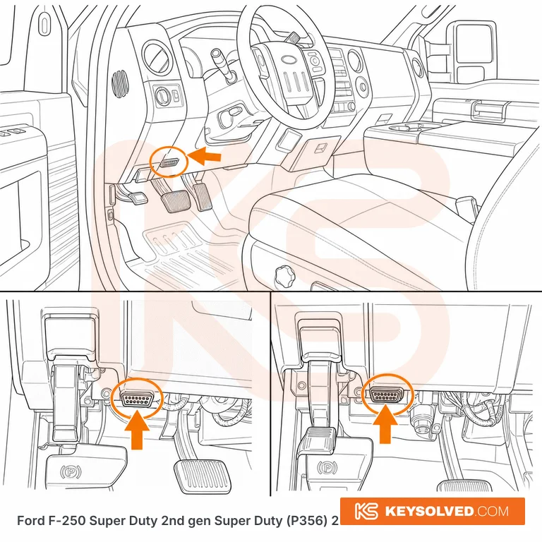 OBD port location illustration