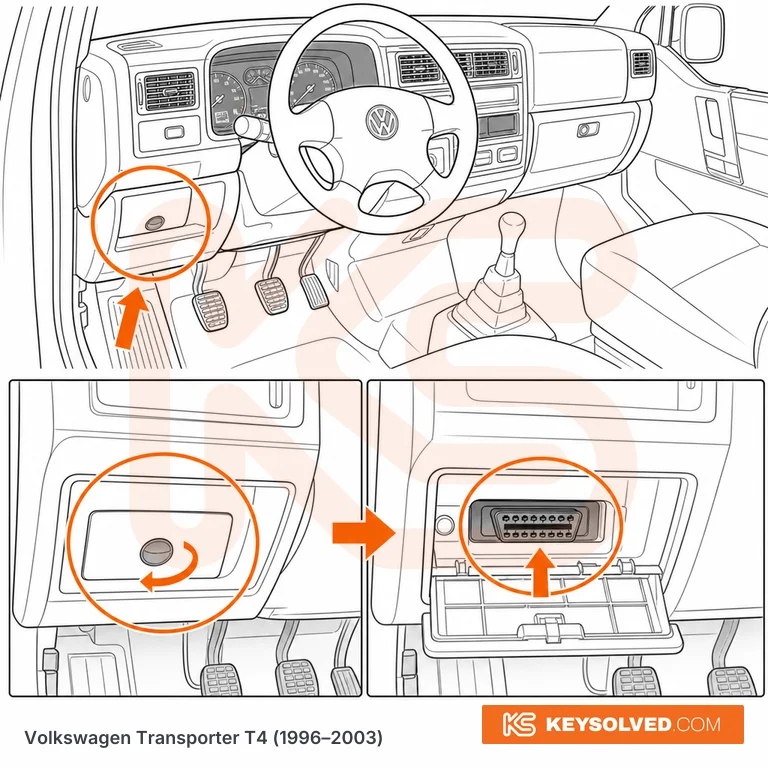 OBD port location illustration