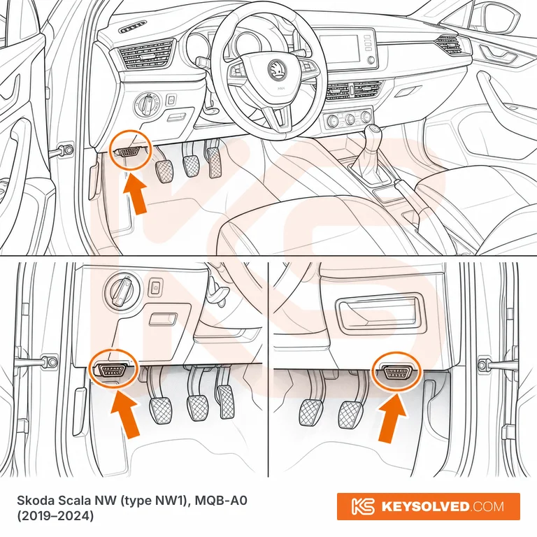 OBD port location illustration