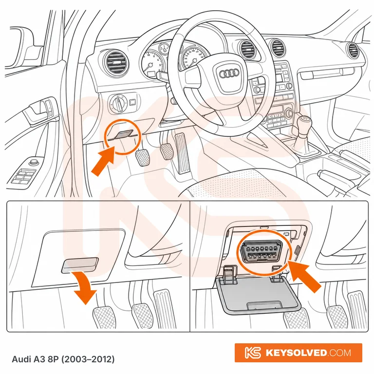 OBD port location illustration