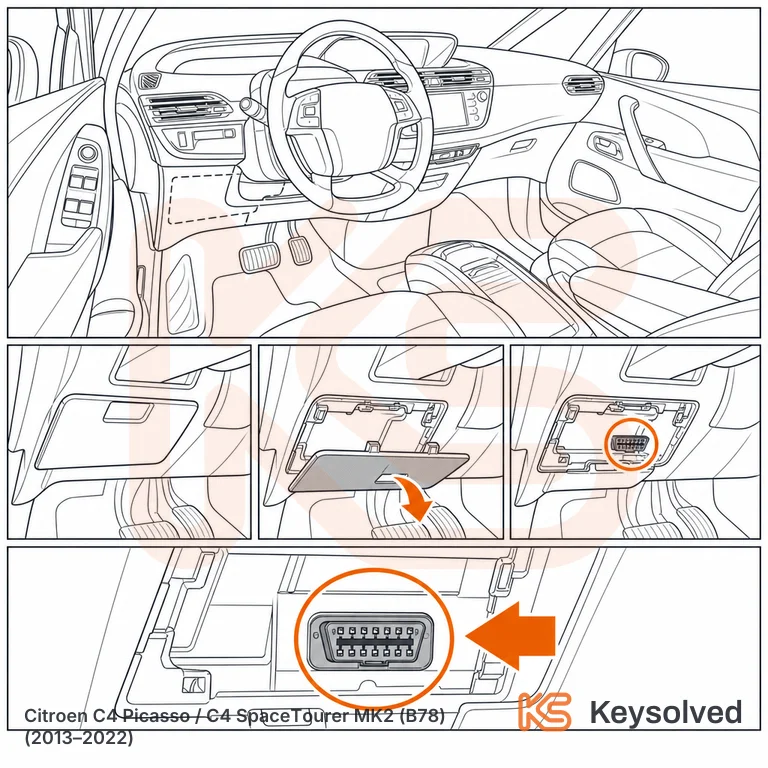 OBD port location illustration