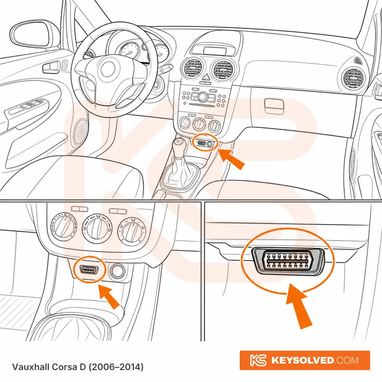 OBD port location illustration