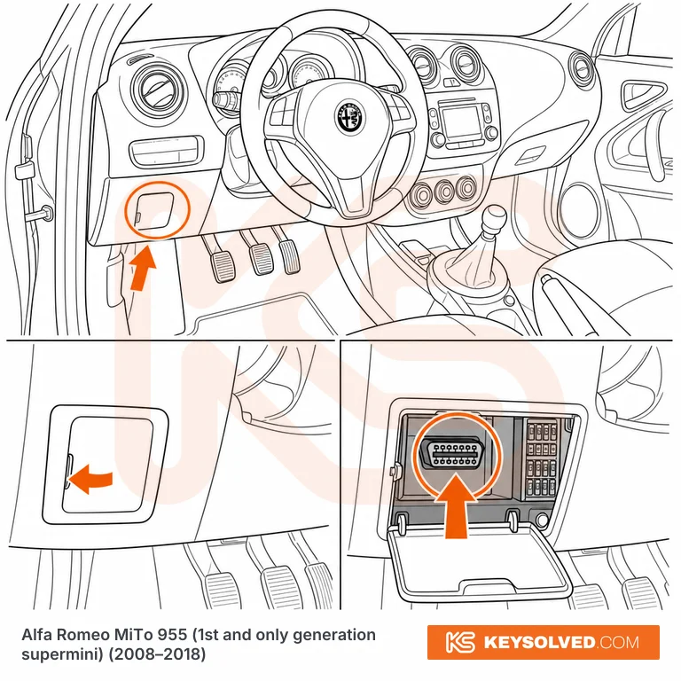 OBD port location illustration