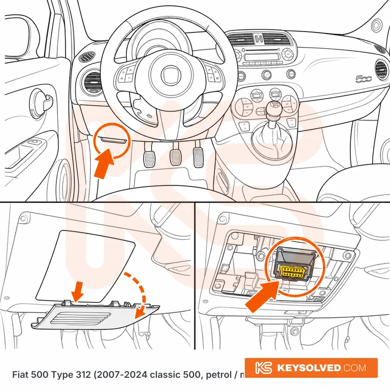 OBD port location illustration