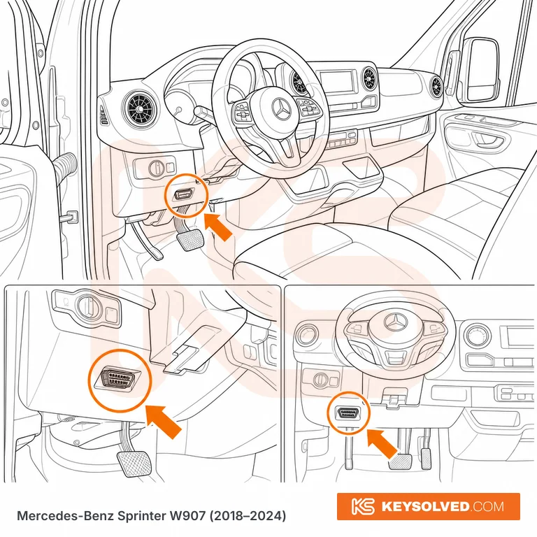 OBD port location illustration