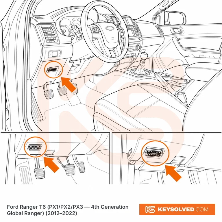 OBD port location illustration