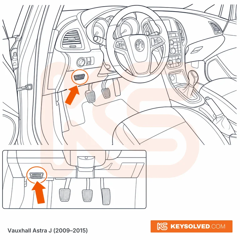 OBD port location illustration