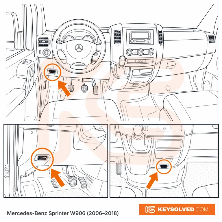 OBD port location illustration