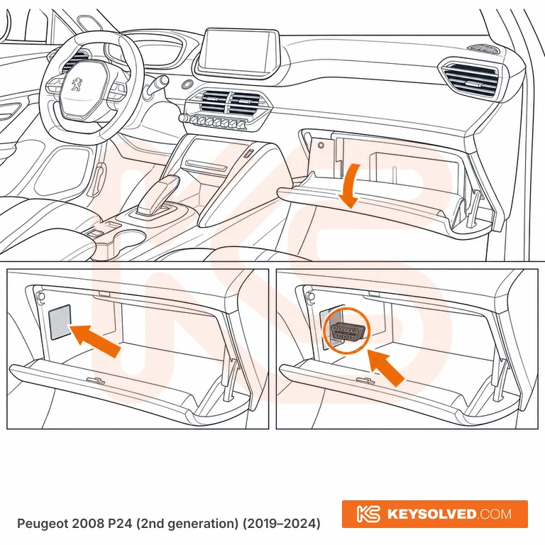 OBD port location illustration