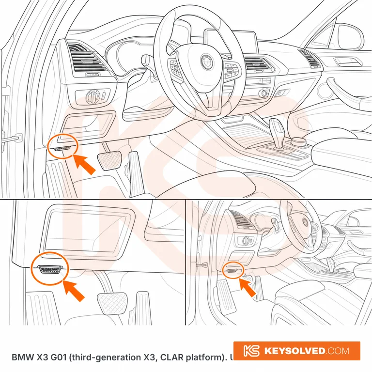 OBD port location illustration