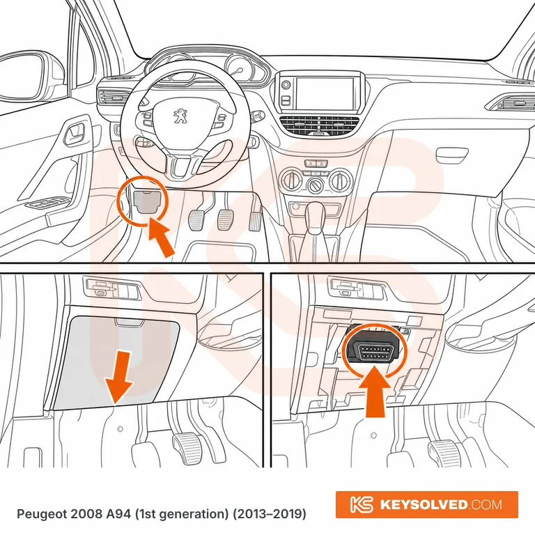 OBD port location illustration