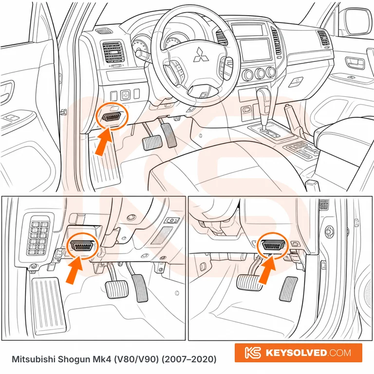 OBD port location illustration