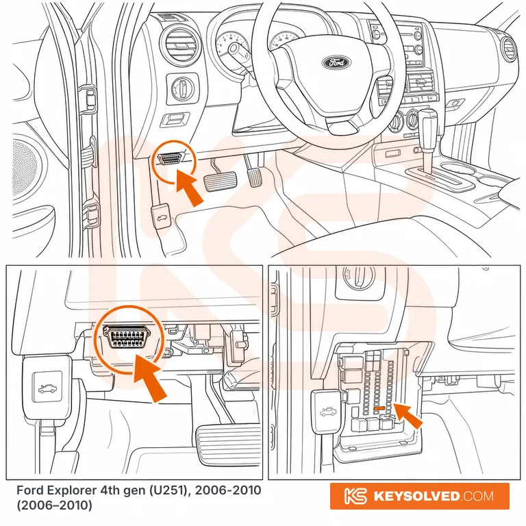 OBD port location illustration